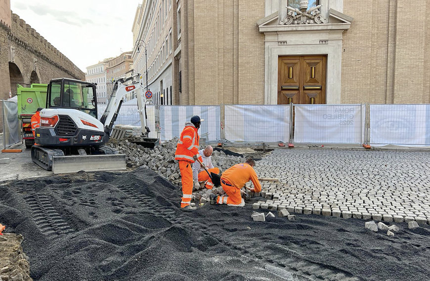 Bobcat on the Front Line in Works for the Jubilee in Rome